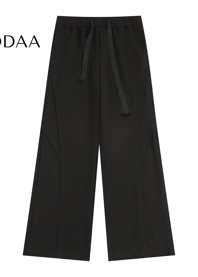 Grey Loose Fit Trendy Street American Drawstring Sweatpants - S / Black - Unisex Sweatpants