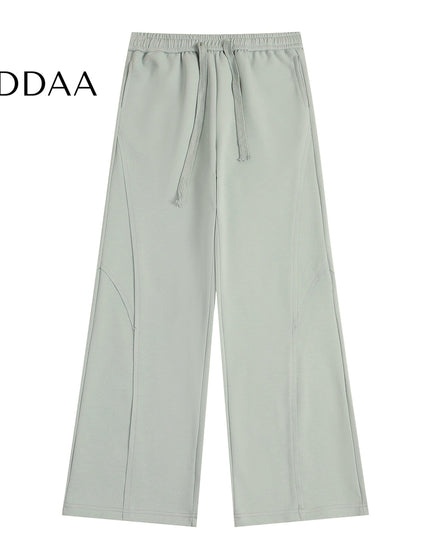Grey Loose Fit Trendy Street American Drawstring Sweatpants - S / Blue - Unisex Sweatpants