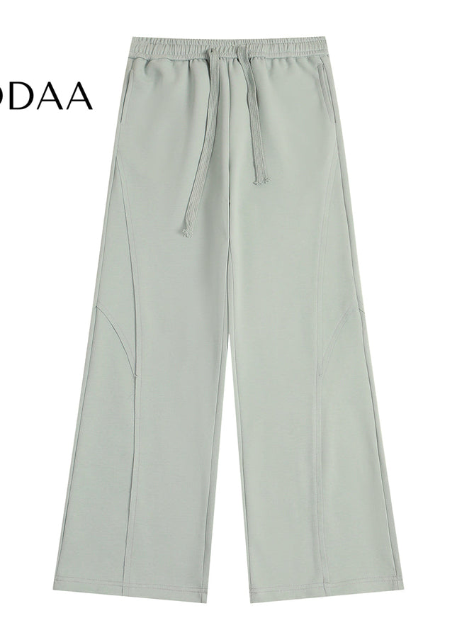 Grey Loose Fit Trendy Street American Drawstring Sweatpants - S / Blue - Unisex Sweatpants