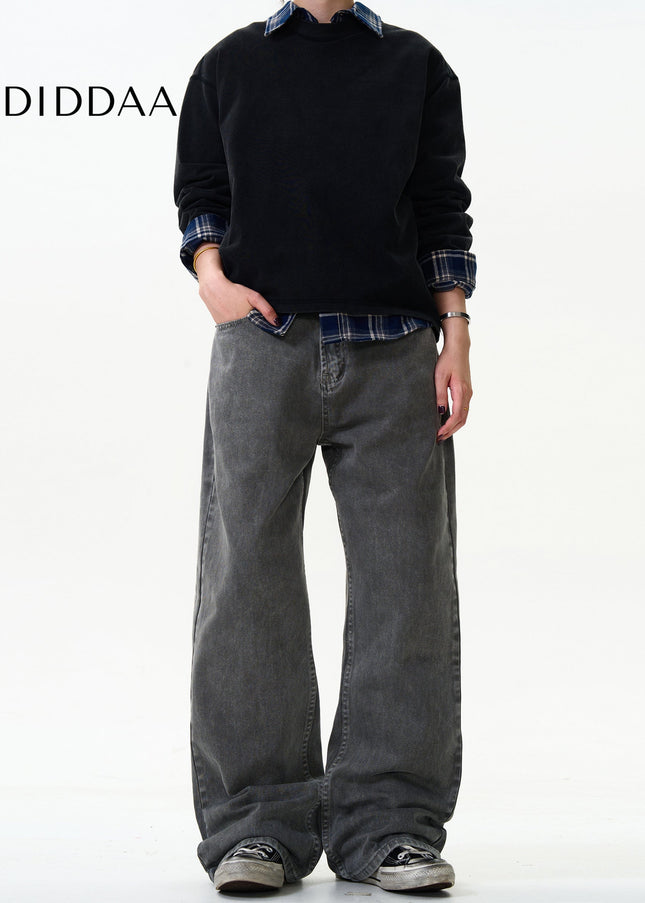 Grey Loose Fit Vintage Jeans for Men and Women - Men’s Jeans