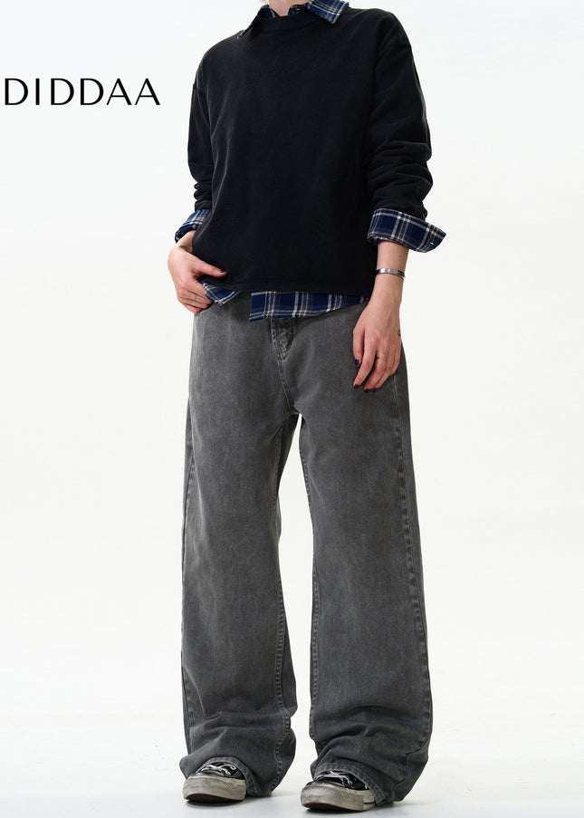 Grey Loose Fit Vintage Jeans for Men and Women - Men’s Jeans