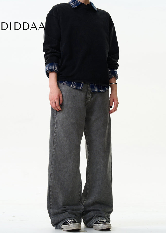 Grey Loose Fit Vintage Jeans for Men and Women - Men’s Jeans