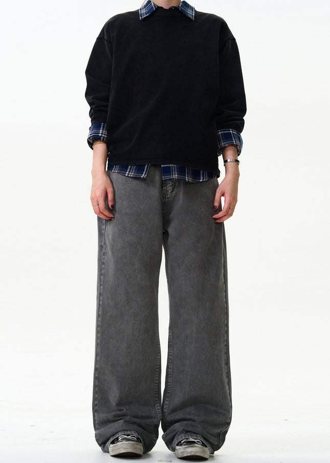 Grey Loose Fit Vintage Jeans for Men and Women - Men’s Jeans