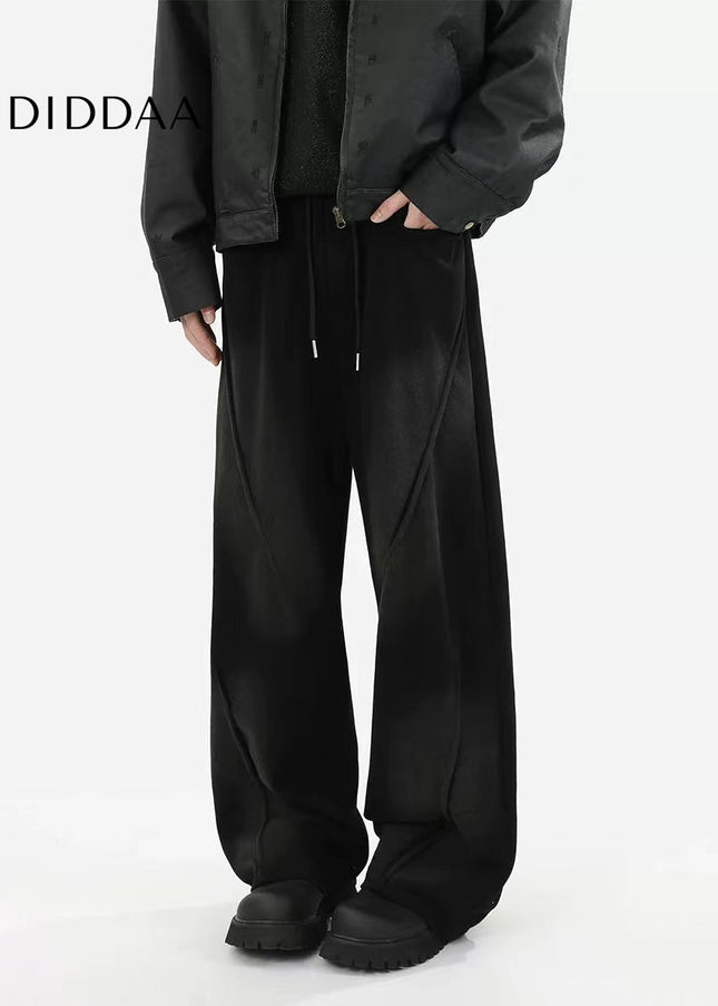 Grey Loose Fit Wide Leg Sweatpants for Men - S / Black - Unisex Sweatpants