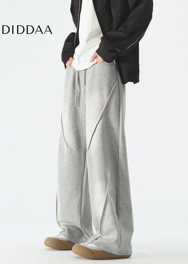 Grey Loose Fit Wide Leg Sweatpants for Men - Unisex Sweatpants