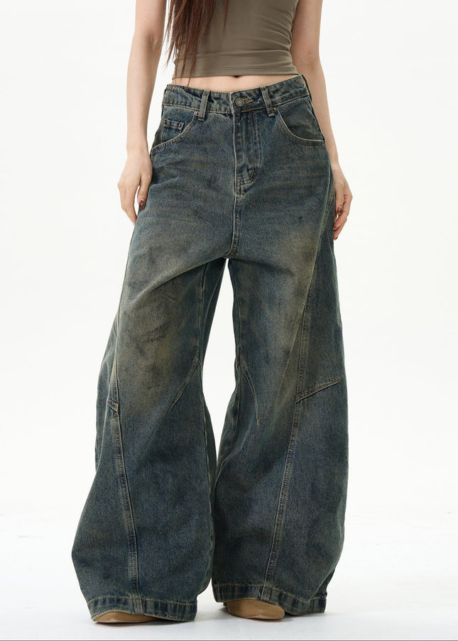 Grey Loose High Street Scimitar Pants for Men - Women’s Jeans