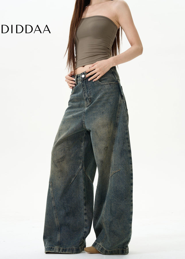 Grey Loose High Street Scimitar Pants for Men - Women’s Jeans