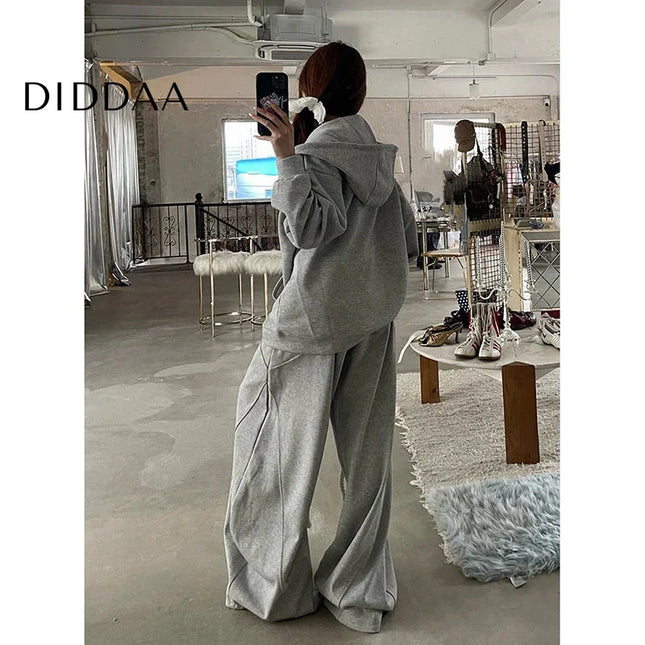 Grey Oversize Harajuku Streetwear Sweatpants - Unisex Sweatpants