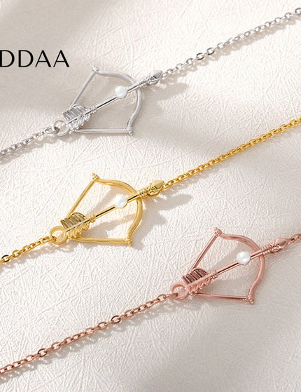 Guerre Bracelet | Gold Silver Rose Pearl Cross Bow Archer Bracelet - Silver - Bracelets