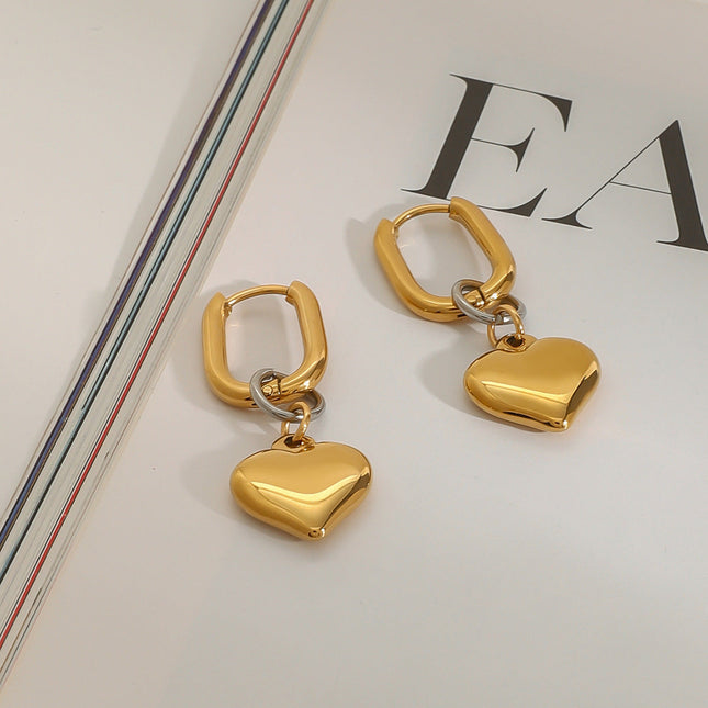 Jieding European and American stainless steel love stud earrings high-end personality earrings titanium steel earrings earrings cross-border jewelry