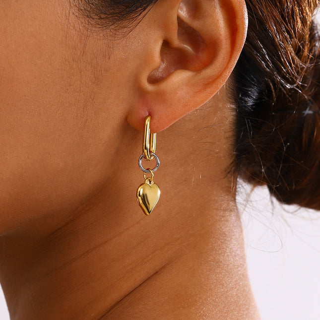 Jieding European and American stainless steel love stud earrings high-end personality earrings titanium steel earrings earrings cross-border jewelry