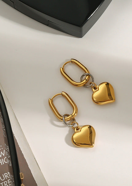 Jieding European and American stainless steel love stud earrings high-end personality earrings titanium steel earrings earrings cross-border jewelry