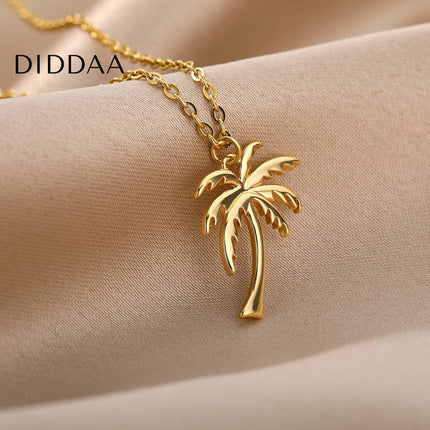 Havana Pendant Necklace | Gold Palm Tree Chain - Gold - Necklaces