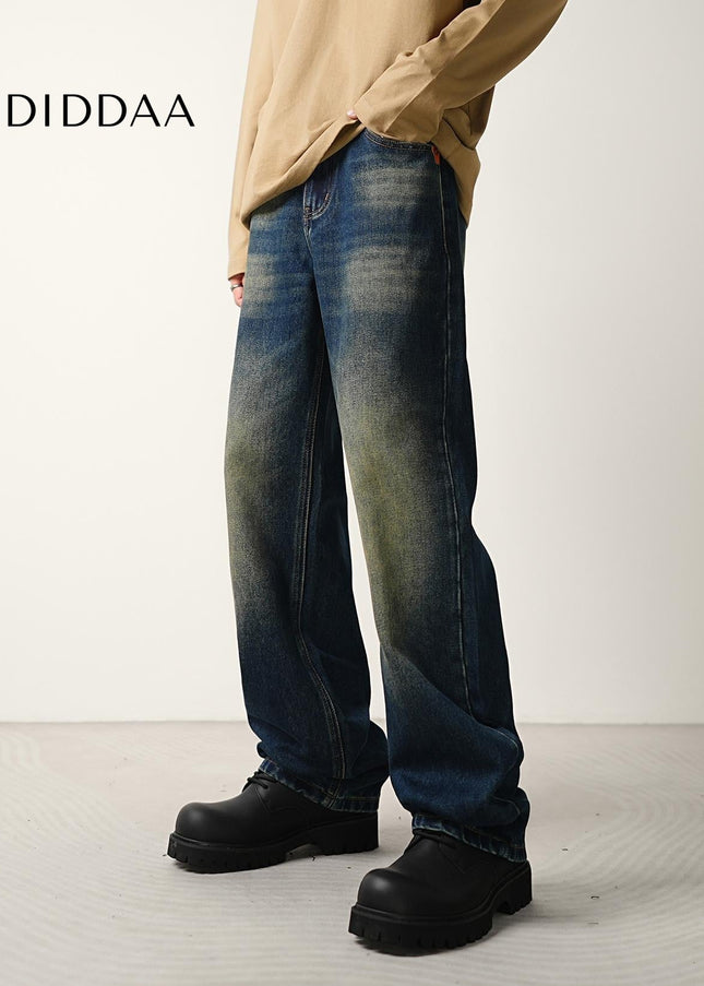 Heavy Graphite Retro Loose Wide-Leg Jeans for Men - Men’s Jeans