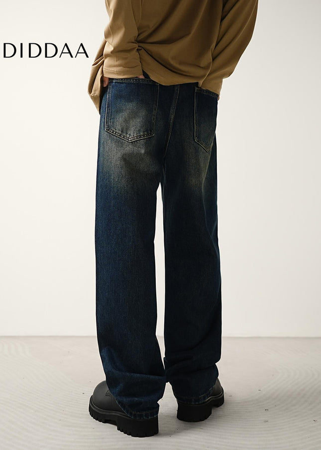 Heavy Graphite Retro Loose Wide-Leg Jeans for Men - Men’s Jeans