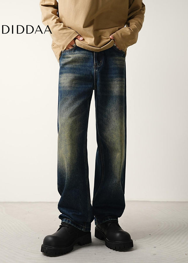 Heavy Graphite Retro Loose Wide-Leg Jeans for Men - Men’s Jeans