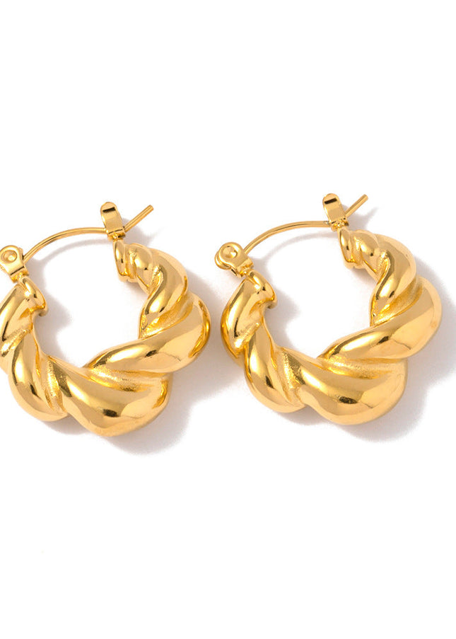 Jieding European and American 18k gold titanium steel earrings, light luxury, high-end earrings, non-fading earrings, cross-border stainless steel jewelry