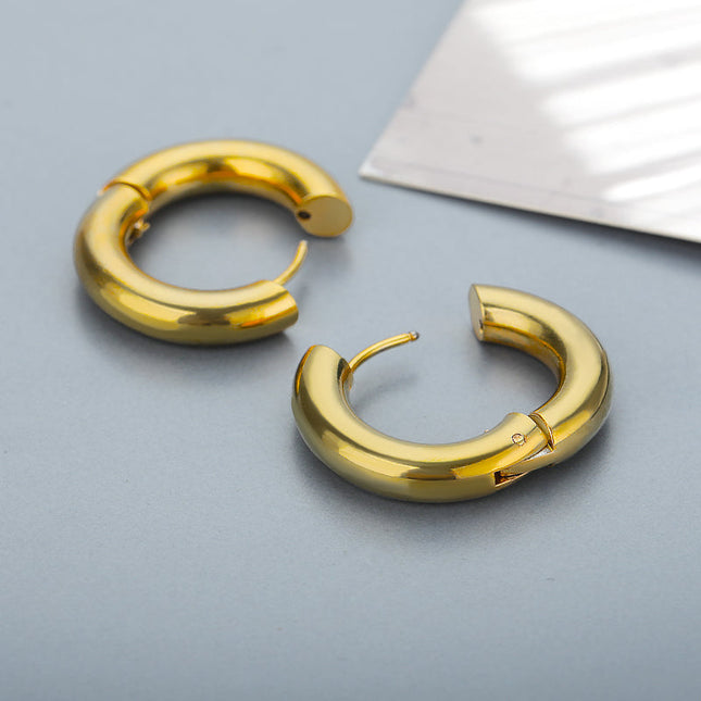 SOUVOIR 14K Gold Plated Earrings Hooped Earrings | Gold Silver Simple Minimal Hoop Earrings