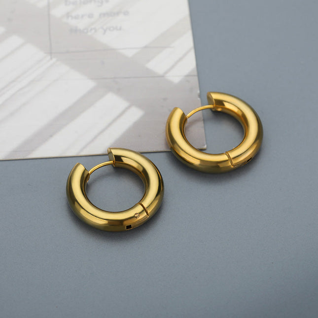 SOUVOIR Gold 14K Gold Plated Earrings Hooped Earrings | Gold Silver Simple Minimal Hoop Earrings