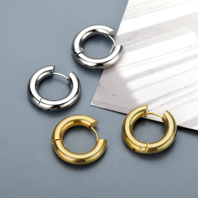 SOUVOIR Silver 14K Gold Plated Earrings Hooped Earrings | Gold Silver Simple Minimal Hoop Earrings