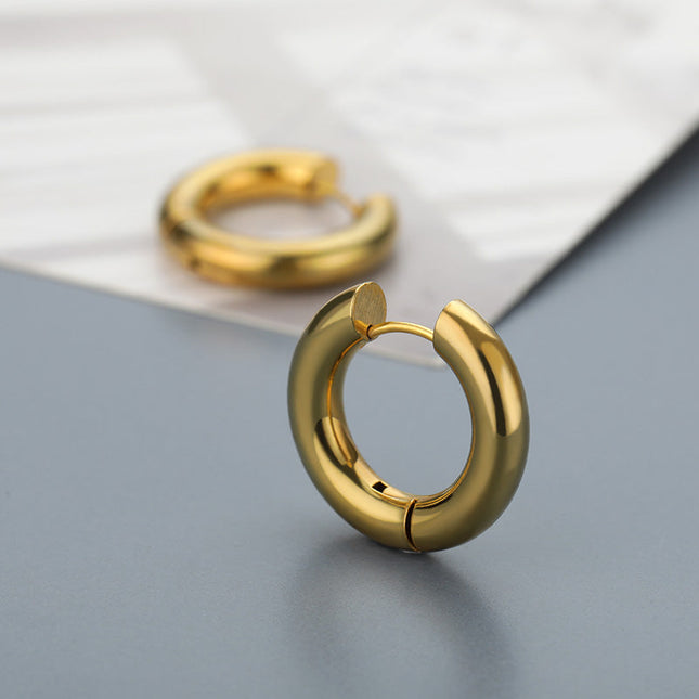 SOUVOIR 14K Gold Plated Earrings Hooped Earrings | Gold Silver Simple Minimal Hoop Earrings