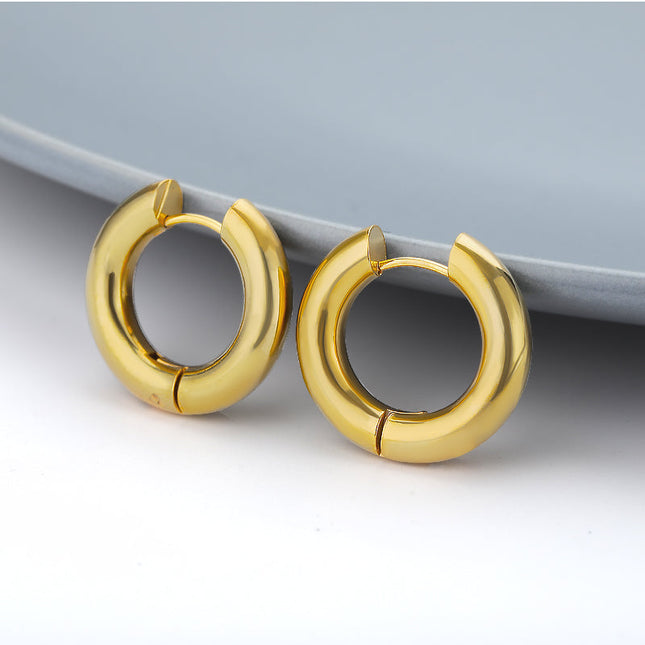 SOUVOIR 14K Gold Plated Earrings Hooped Earrings | Gold Silver Simple Minimal Hoop Earrings