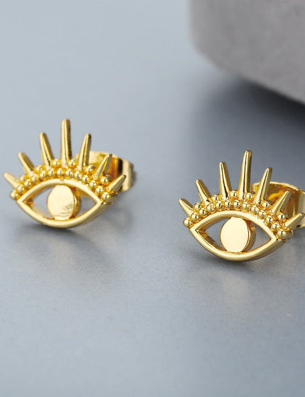 Hoquet Earrings | Gold Evil Eye Stud Earrings - Gold - Earrings