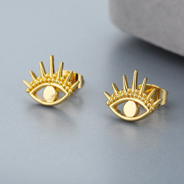 Hoquet Earrings | Gold Evil Eye Stud Earrings - Gold - Earrings