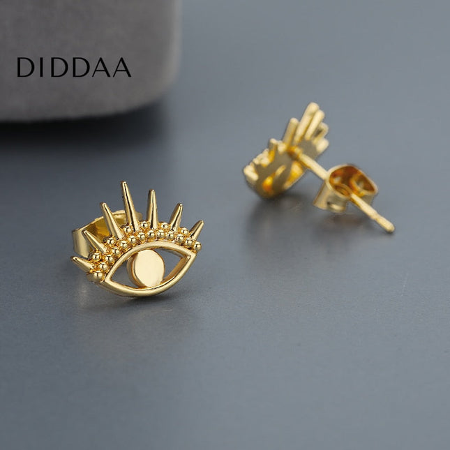 Hoquet Earrings | Gold Evil Eye Stud Earrings - Gold - Earrings