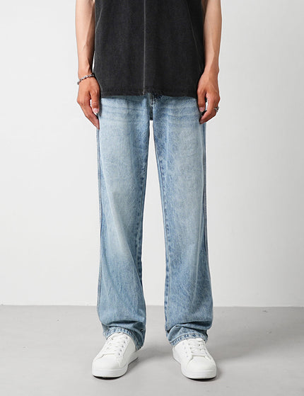 Ice Mist Trendy Loose Straight-Leg Jeans for Men - 28 / Blue - Men’s Jeans