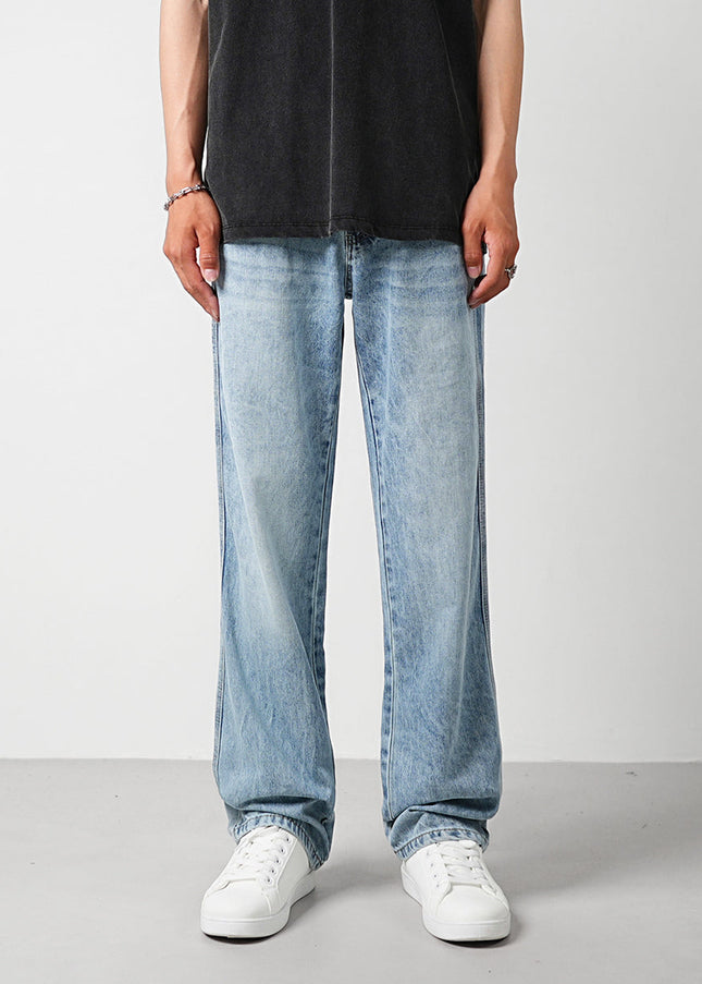 Ice Mist Trendy Loose Straight-Leg Jeans for Men - 28 / Blue - Men’s Jeans