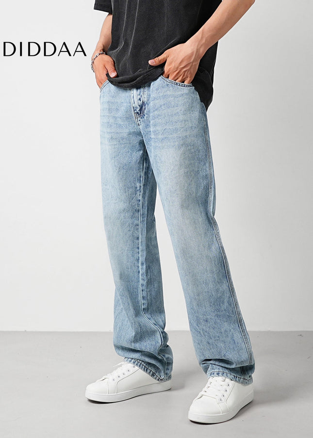 Ice Mist Trendy Loose Straight-Leg Jeans for Men - Men’s Jeans