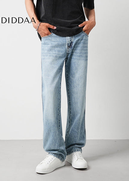 Ice Mist Trendy Loose Straight-Leg Jeans for Men - Men’s Jeans