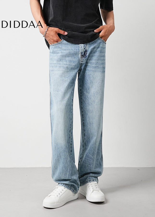 Ice Mist Trendy Loose Straight-Leg Jeans for Men - Men’s Jeans