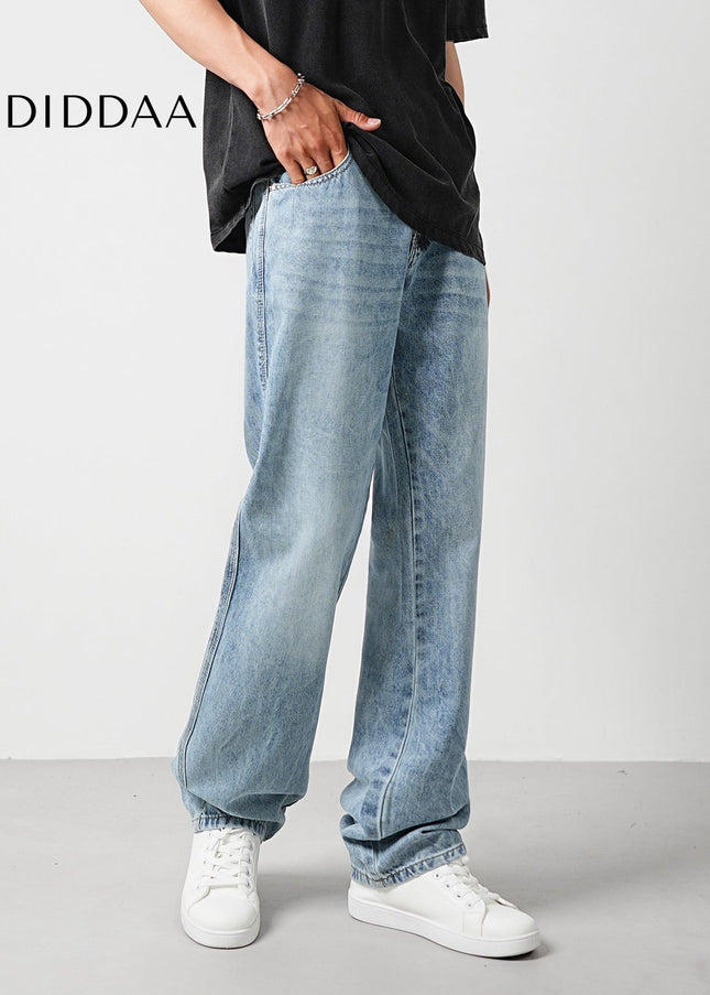 Ice Mist Trendy Loose Straight-Leg Jeans for Men - Men’s Jeans