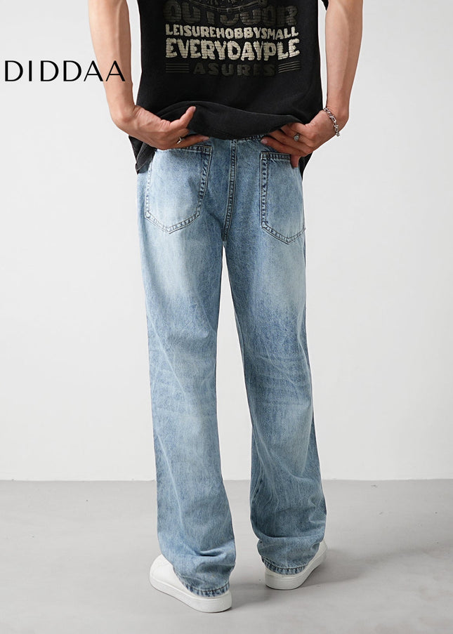 Ice Mist Trendy Loose Straight-Leg Jeans for Men - Men’s Jeans