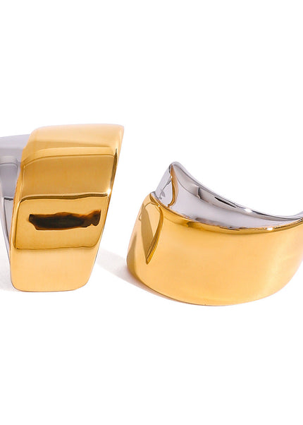 Jieding European and American stainless steel contrasting geometric earrings with a sense of luxury exaggerated earrings titanium steel non-fading ear jewelry cross-border