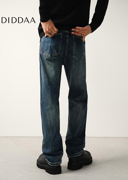 Indigo Classic Wash Stretch Straight Jeans for Men - Men’s Jeans