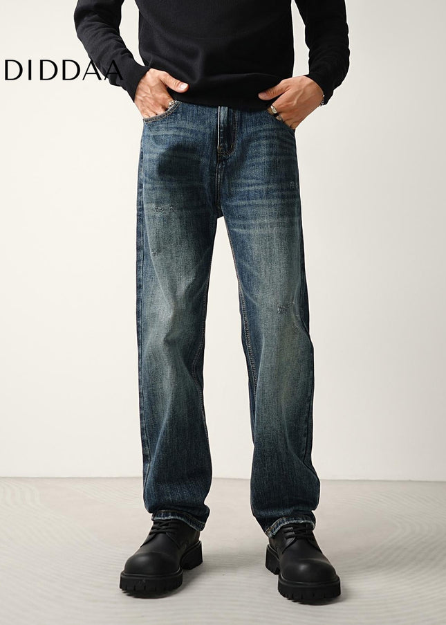 Indigo Classic Wash Stretch Straight Jeans for Men - Men’s Jeans