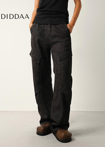 Ink Texture Retro Wide-Leg Jeans for Men by CONVERGES - Men’s Jeans