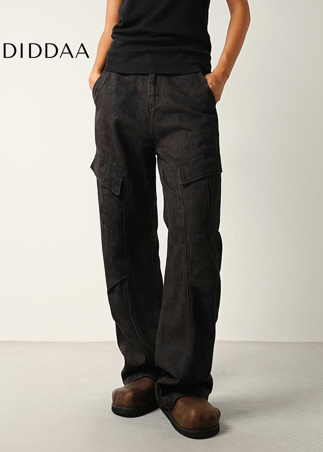 Ink Texture Retro Wide-Leg Jeans for Men by CONVERGES - Men’s Jeans