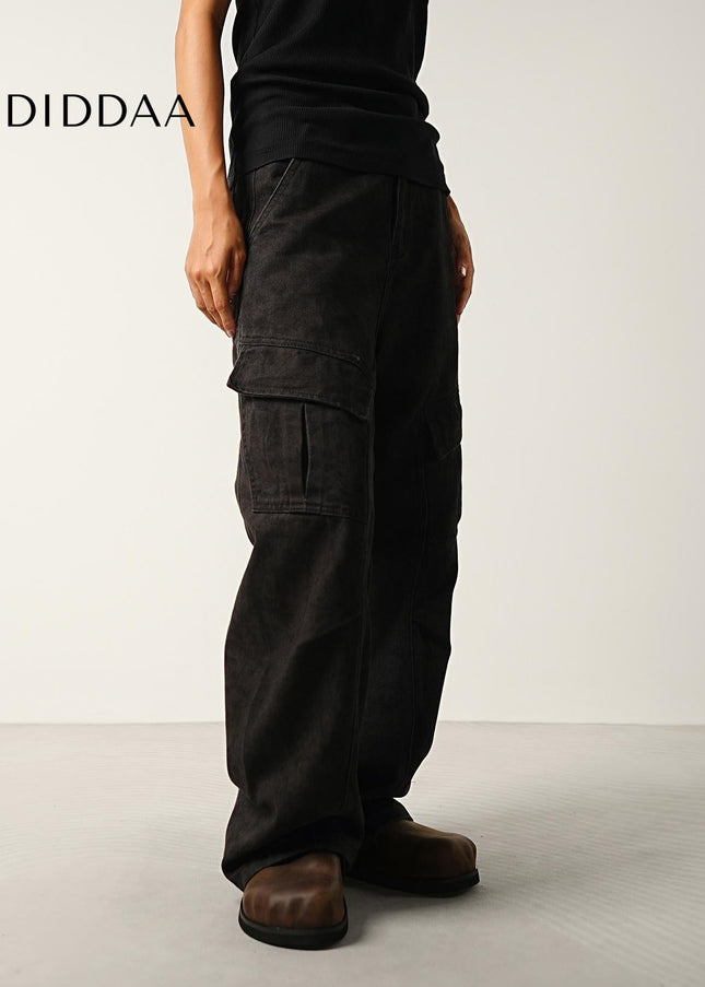 Ink Texture Retro Wide-Leg Jeans for Men by CONVERGES - Men’s Jeans