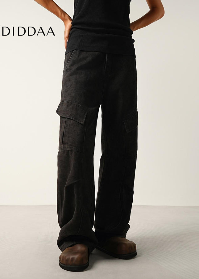 Ink Texture Retro Wide-Leg Jeans for Men by CONVERGES - Men’s Jeans