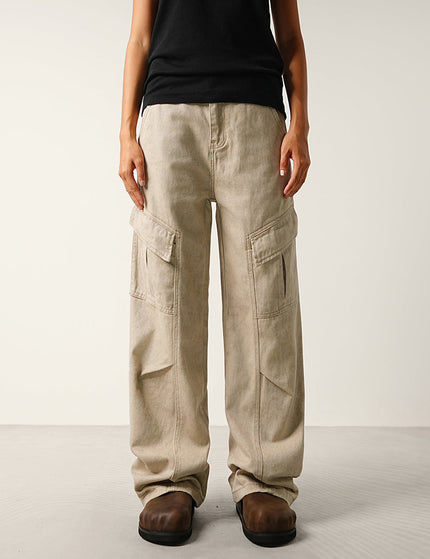 Ink Texture Retro Wide-Leg Jeans for Men by CONVERGES - S / Grey - Men’s Jeans