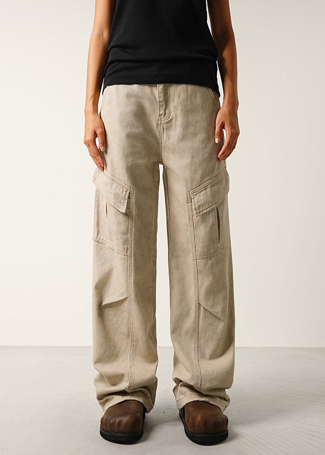 Ink Texture Retro Wide-Leg Jeans for Men by CONVERGES - S / Grey - Men’s Jeans