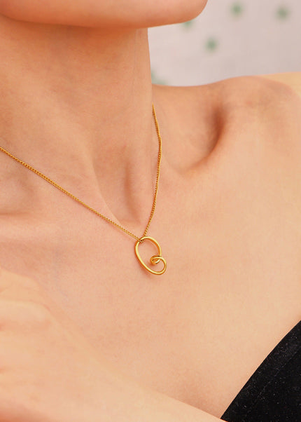 Mystery Li Hollow Irregular Love Necklace Women's Ins Style Simple Stainless Steel 18k Real Gold European and American Cross-border Clavicle Chain