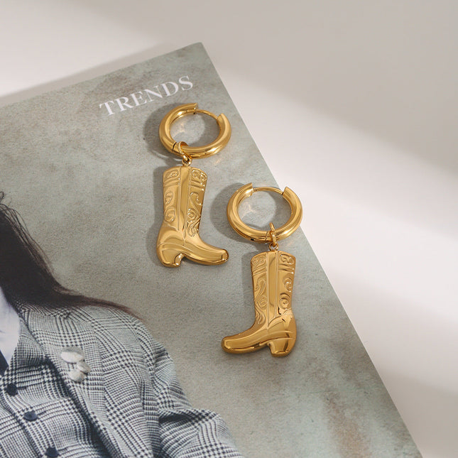 Jieding European and American titanium steel earrings, light luxury, high-end studs, non-fading earrings, cross-border stainless steel ear accessories