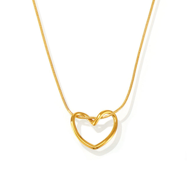 Mystery ins style niche love clavicle necklace temperament commuter accessories necklace electroplating 18K real gold titanium steel jewelry