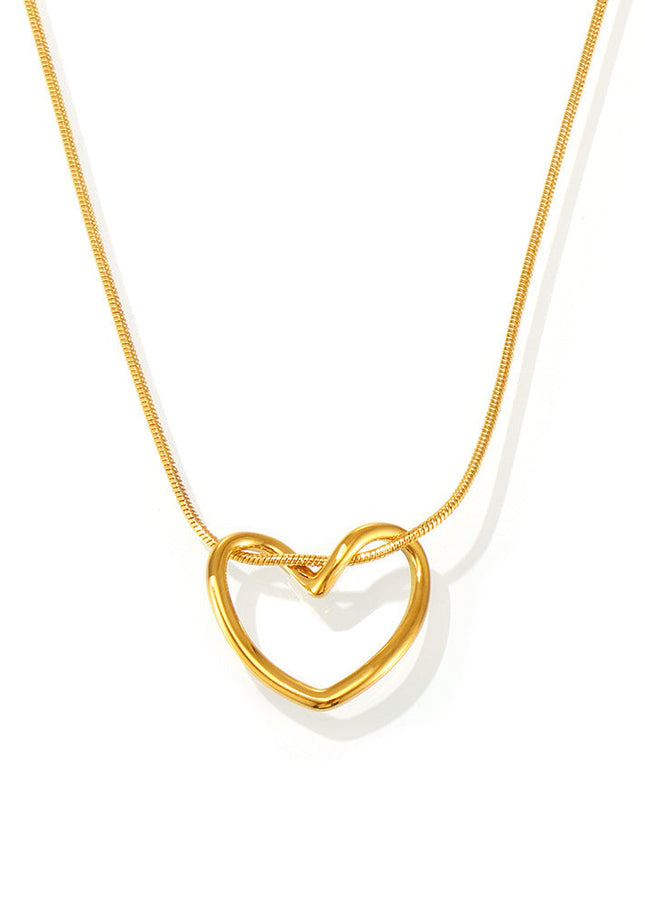 Mystery ins style niche love clavicle necklace temperament commuter accessories necklace electroplating 18K real gold titanium steel jewelry