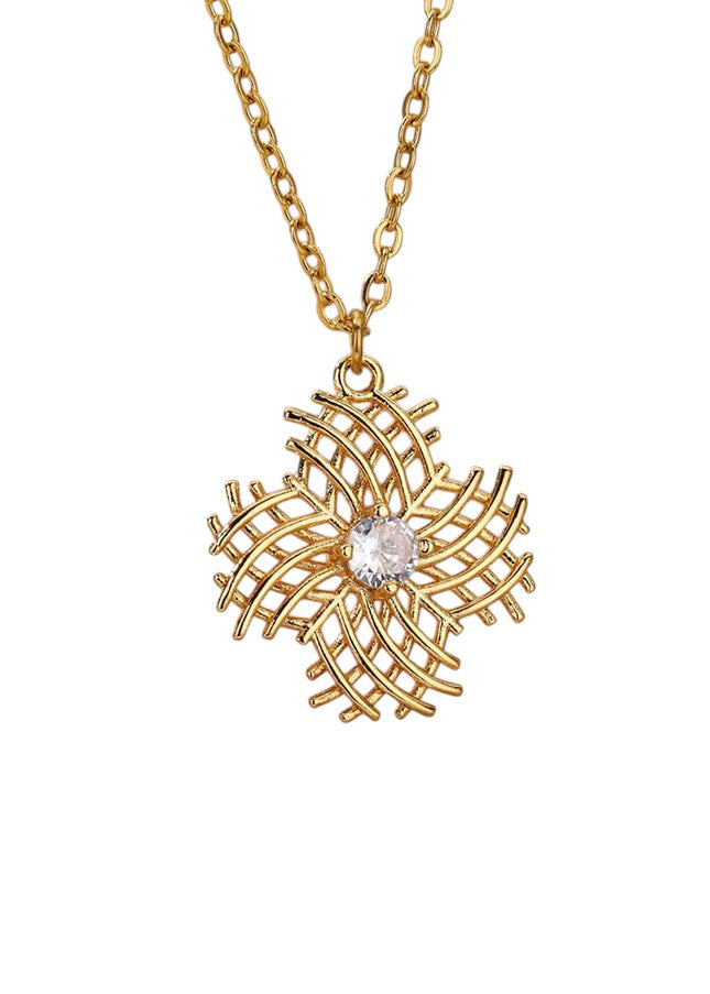 Jessen Pendant Necklace | Gold Zirconia Small Stone Chain